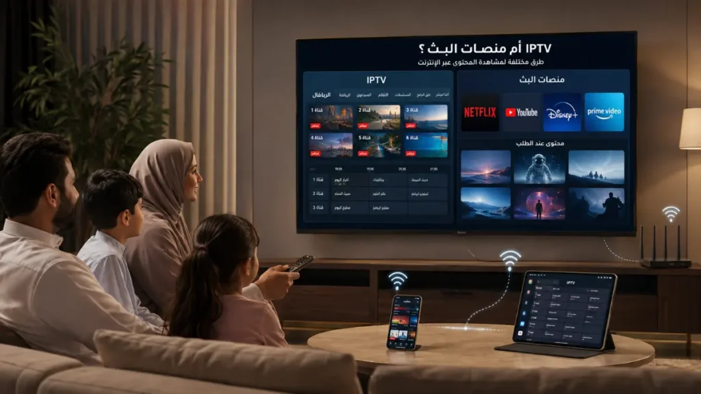 IPTV أم Netflix مقارنة بين IPTV ومنصات البث في منزل عربي