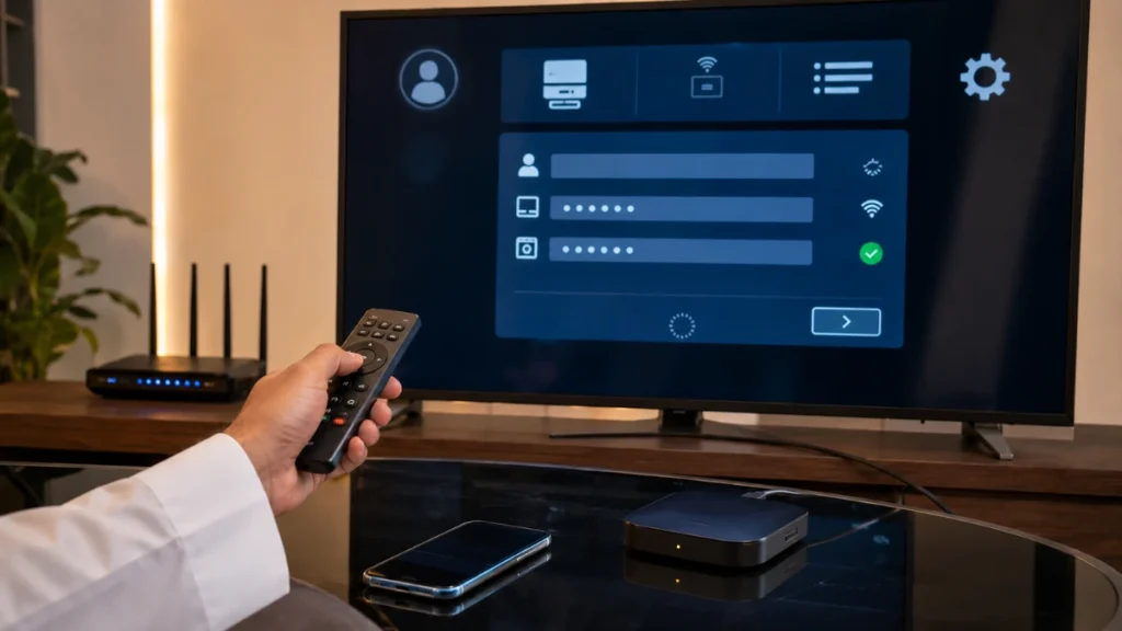 إعداد تطبيق IPTV على Android TV باستخدام جهاز التحكم