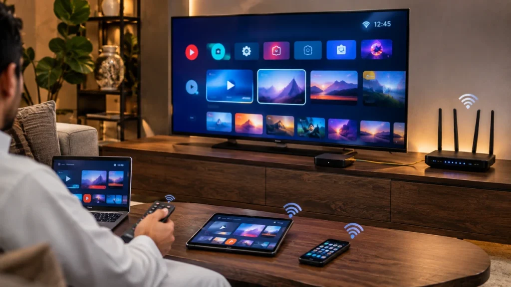 توصيل Android TV بالراوتر عبر Wi-Fi وكابل Ethernet
