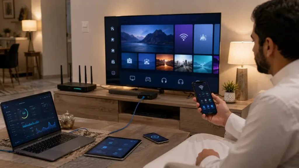 إعداد الإنترنت وWi-Fi وEthernet لتشغيل IPTV بشكل مستقر
